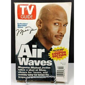Michael Jordan Signed TV Guide Air Waves Cover Nov. 2-8 1996 Collectors Edition
